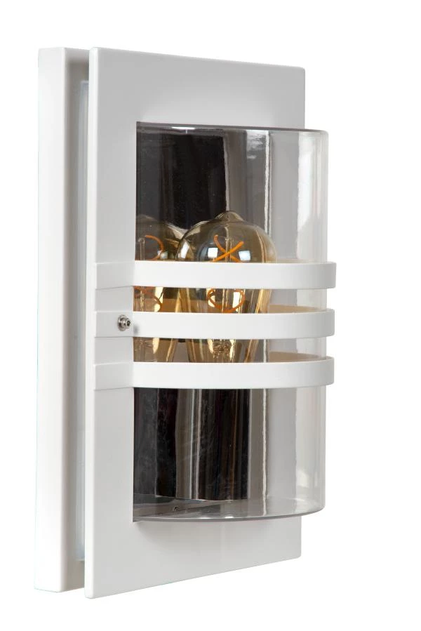 Lucide PRIVAS - Wandlamp Binnen/Buiten - 1xE27 - IP44 - Wit - uitgezet